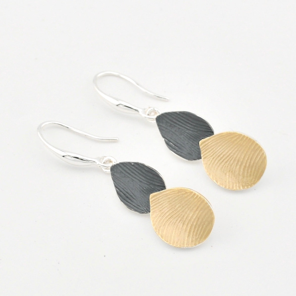 Gold Silver Petal Shaped Earrings