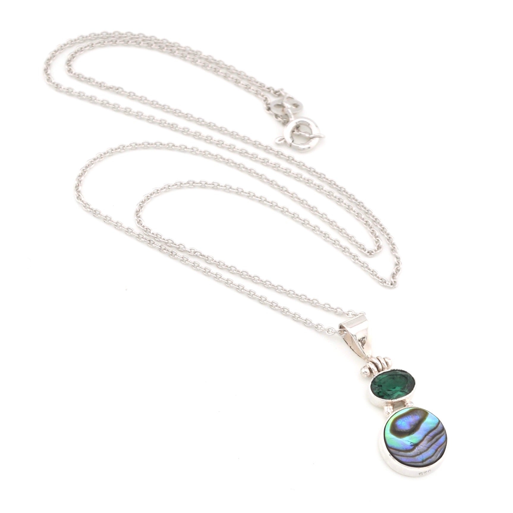 Green Quartz Abalone Necklace