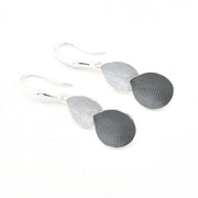 Grey Silver Petal Shaped Earrings