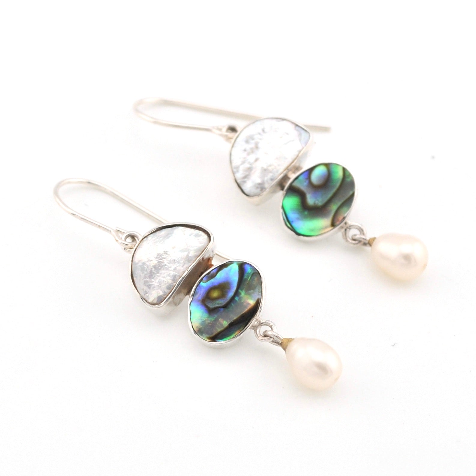 Keshi Pearl Abalone Drop Earrings