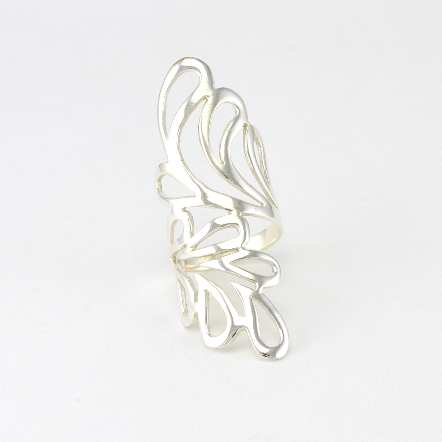 Long Open Cut Out Wrap Ring Size 7