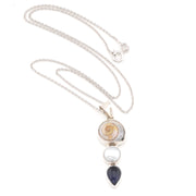 Malabar Shell Pearl Iolite Necklace