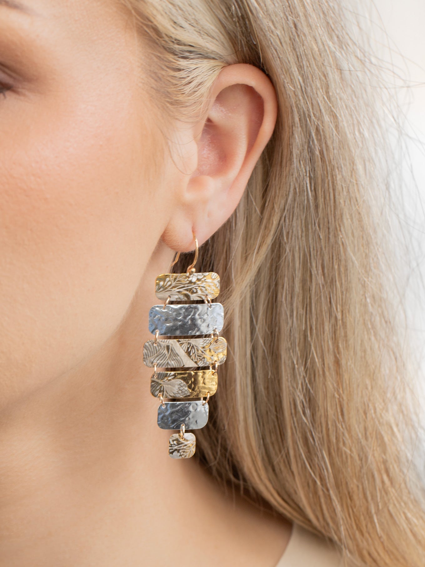 Model View Silver Gold Lana Talisman Earrings