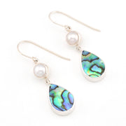 Pearl Abalone Tear Dangle Earrings