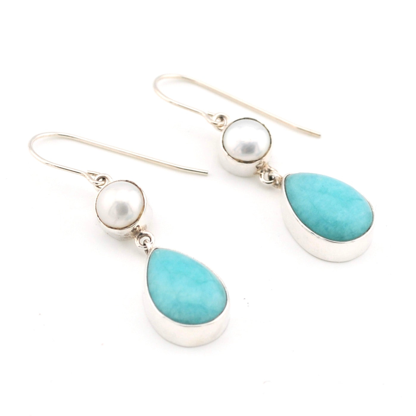 Pearl Amazonite Earrings