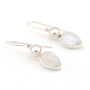 Pearl Moonstone Dangle Earrings