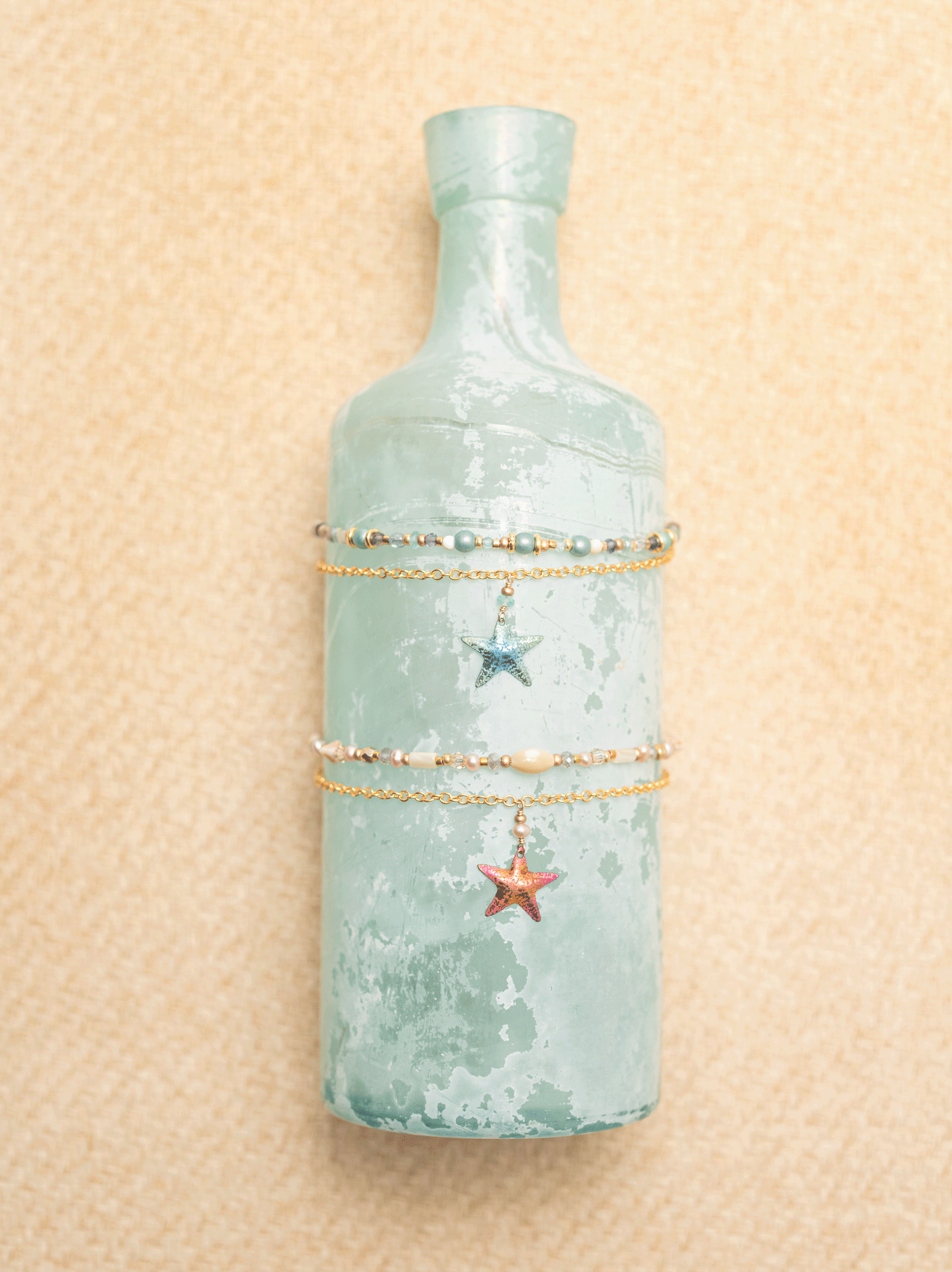 Alt View Seashore Blue Carmel Beaded Bracelet