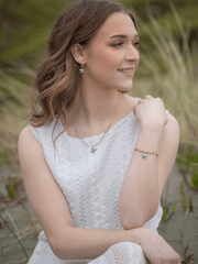 Model View Seashore Blue Carmel Beaded Bracelet