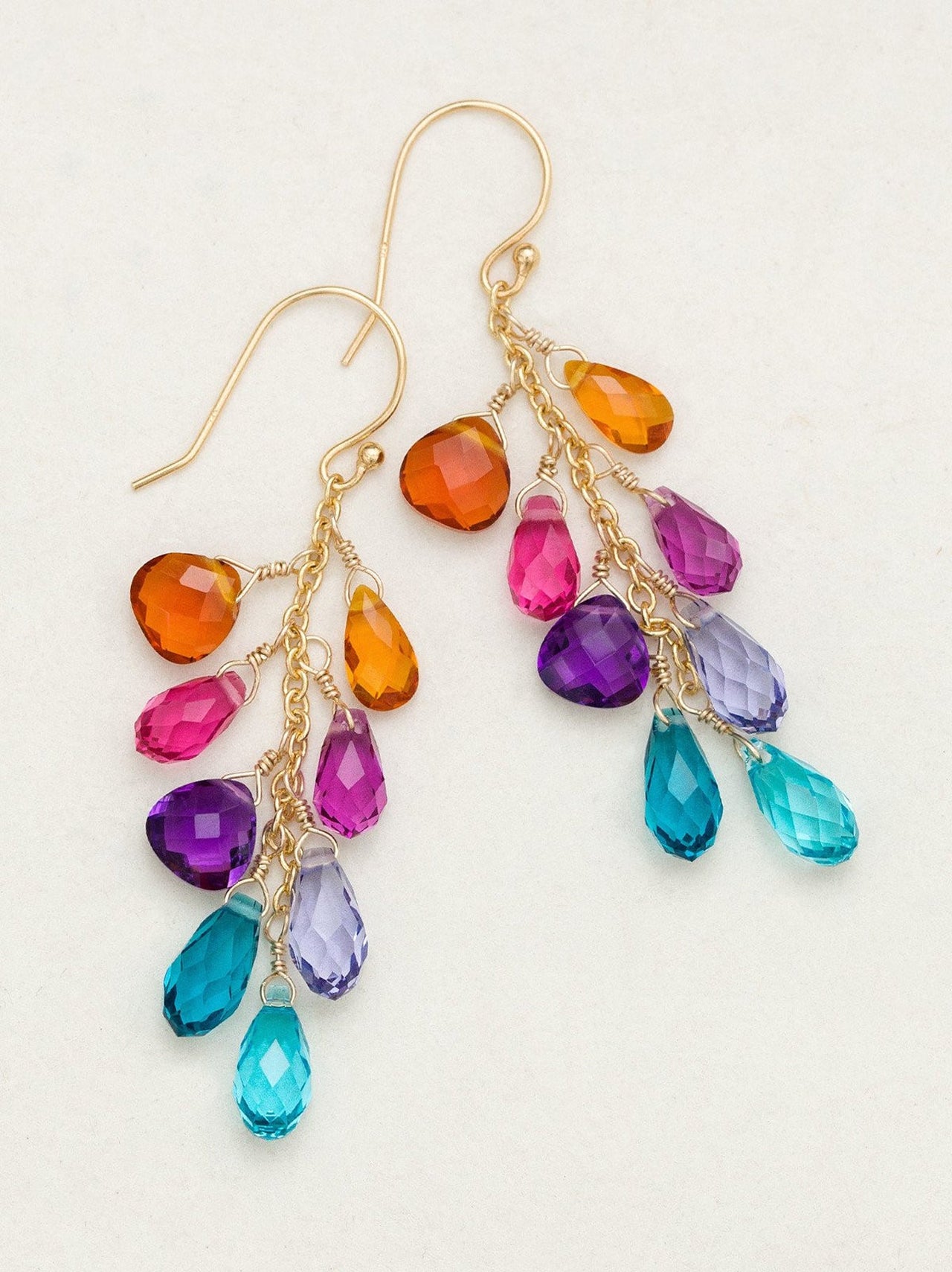 Rainbow Lorelei Cluster Earrings