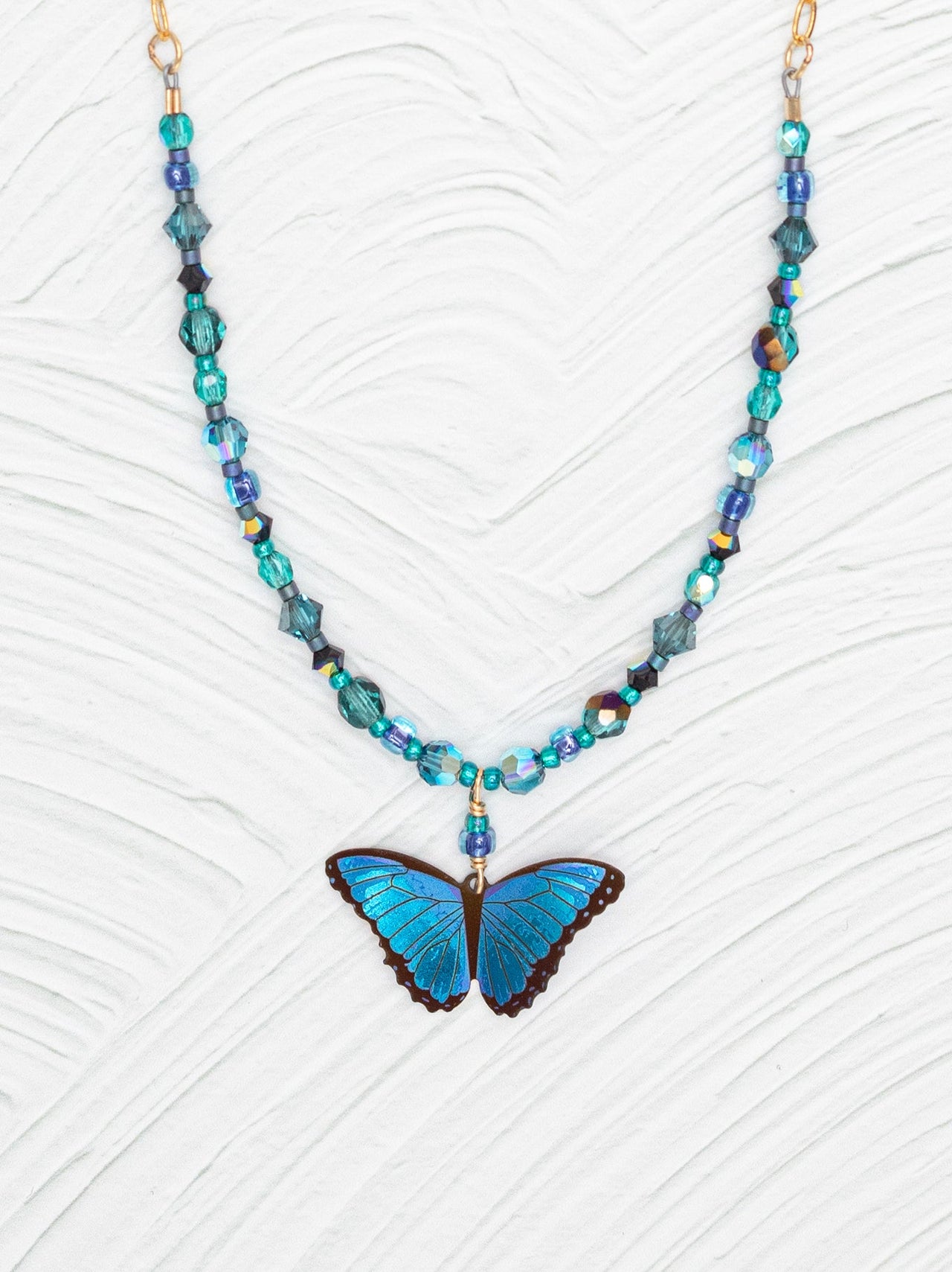 Blue Radiance Bella Butterfly Beaded Necklace