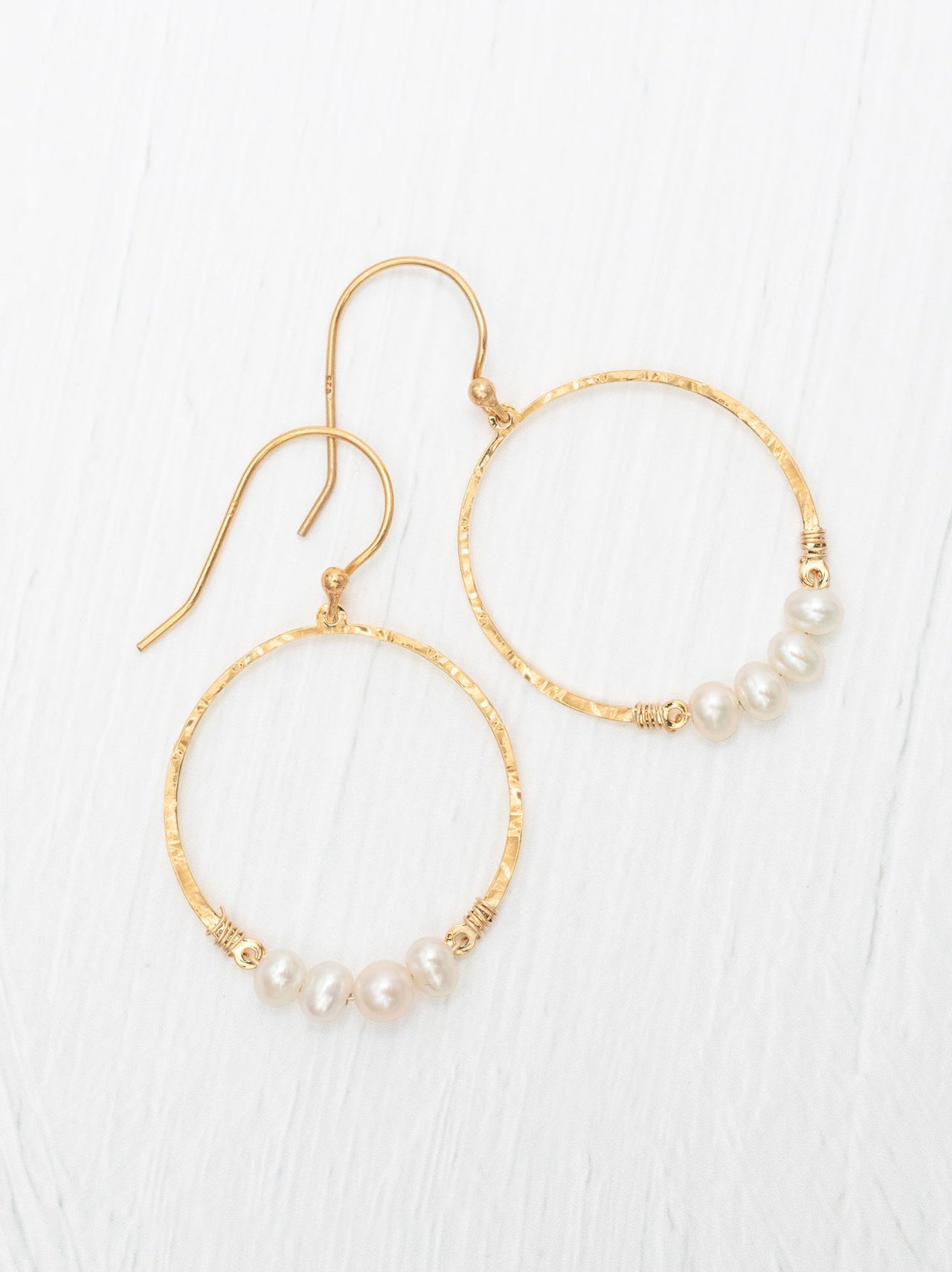 Gold Rosa Hoop Earrings