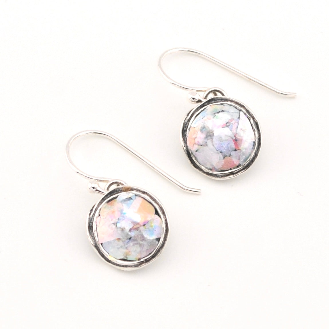 Roman Glass Circle Dangle Earrings 1785