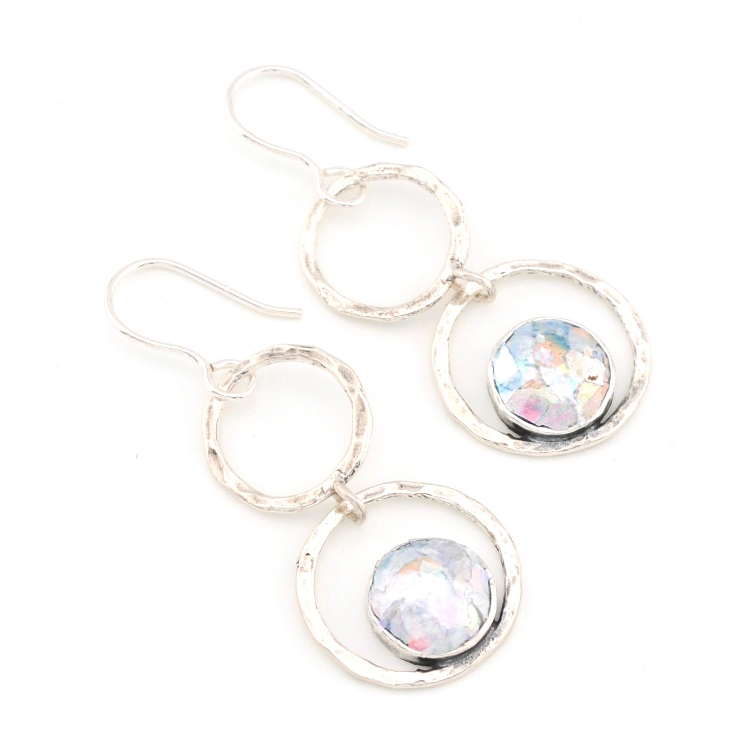 Roman Glass Double Circle Earrings 18602