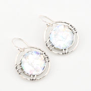 Roman Glass Round Dangle Earrings 1102