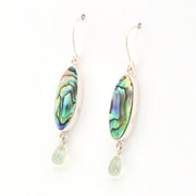 Side View Abalone Shell Prehnite Earrings