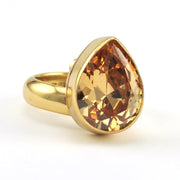 Side View Alchemía Champagne Cubic Zirconia Tear Ring