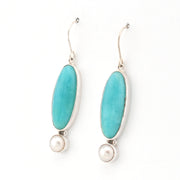 Side View Amazonite with Pearl Earrings