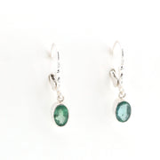 Side View Emerald 4x6mm Oval Dangle Earrings