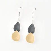 Side View Gold Silver Petal Shaped Earrings
