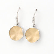 Side View Gold with Silver Wavy Coin Earrings