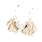 Side View Nautilus Shell Round Dangle Earrings