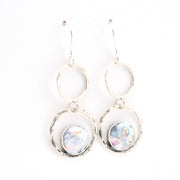 Side View Roman Glass Double Circle Earrings 18602