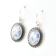 Side View Roman Glass Oval Dangle Earrings 15394