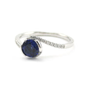 Side View Silver Created Sapphire 1.1ct CZ Swirl Ring
