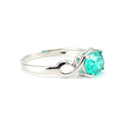 Side View Silver Parieba Corundum 2.7ct Oval Ring