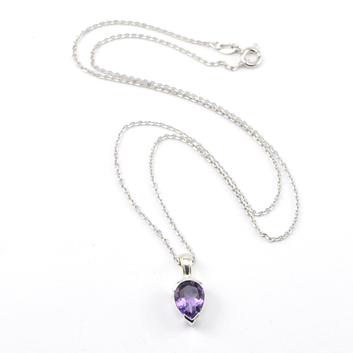 Sterling silver genuine amethyst store necklace