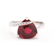 Silver Created Ruby 4.3ct Trillion CZ Ring