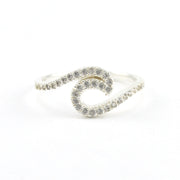 Silver Cubic Zirconia Wave Ring Size 7