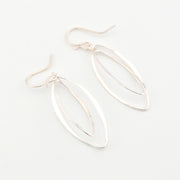 Silver Double Marquise Dangle Earrings