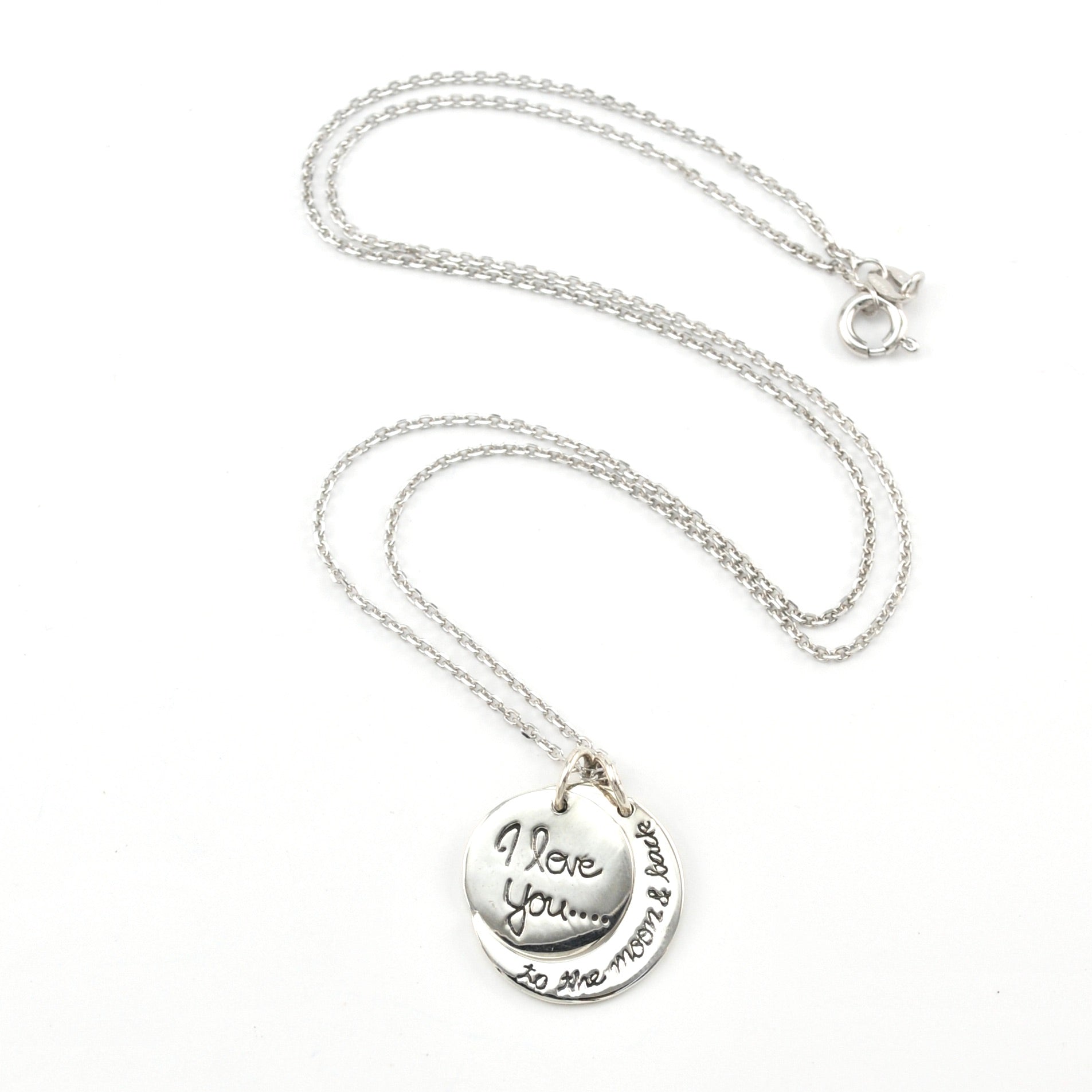 Sterling Silver I love you to the moon and back Necklace