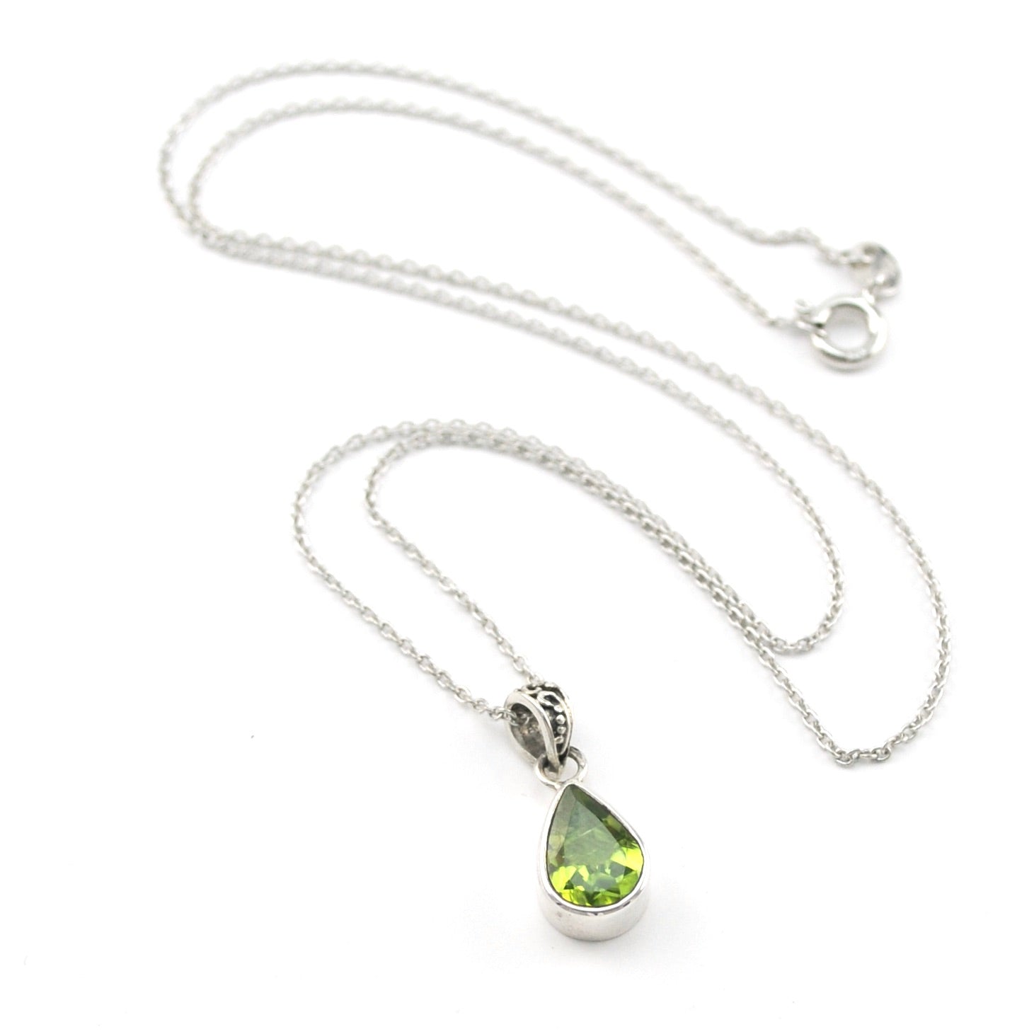 Sterling Silver Peridot Pendant store Necklace