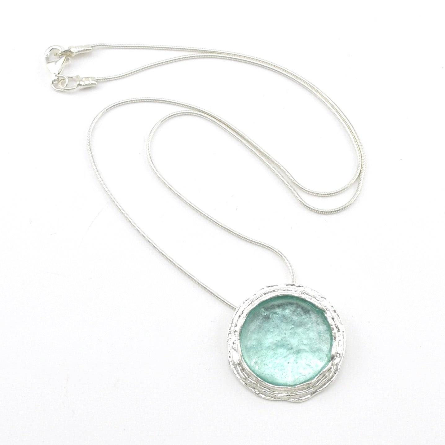 Roman Glass & Sterling Silver Pendant fashion