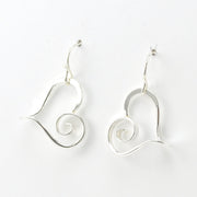 Sterling Silver Heart Dangle Earrings
