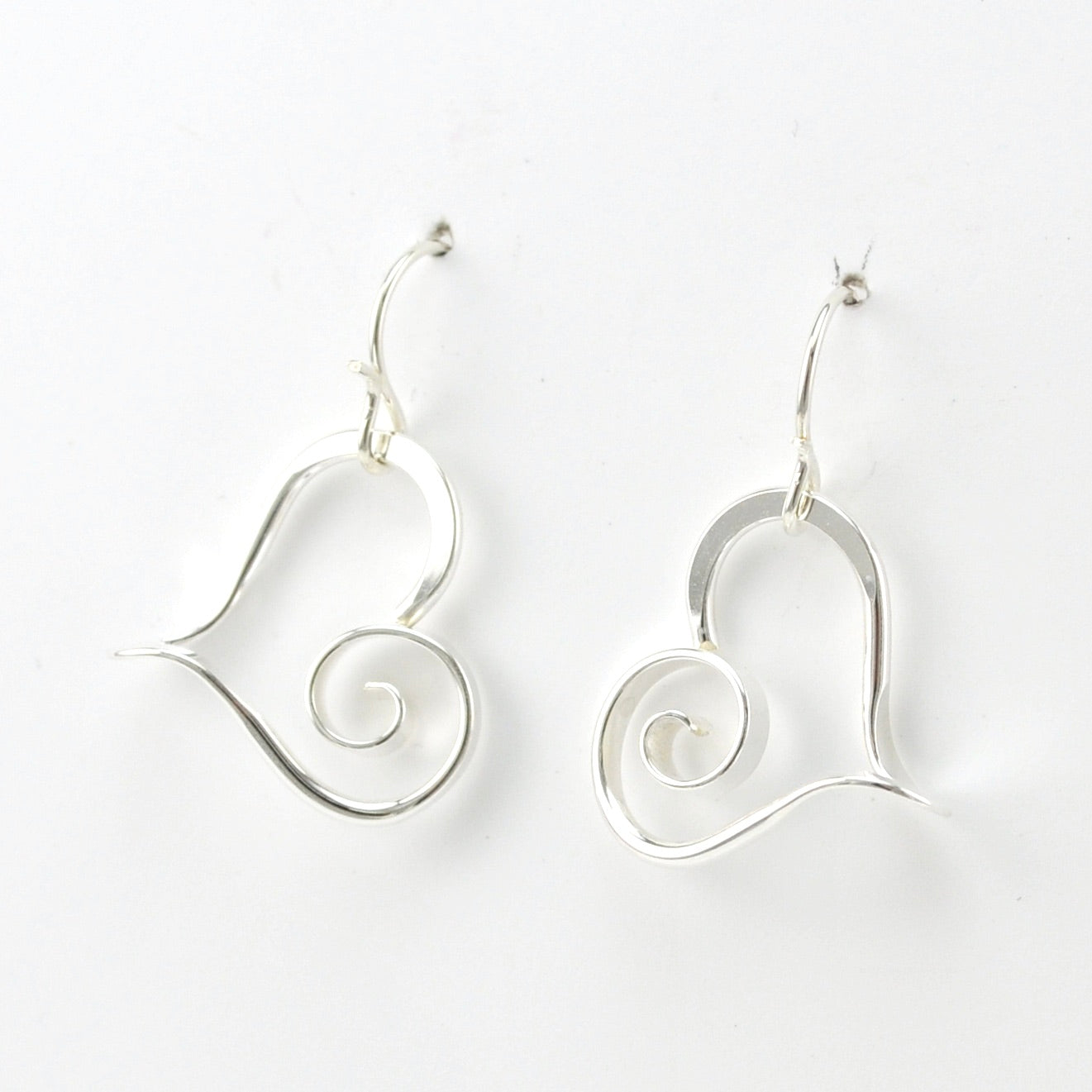 Sterling Silver Heart Dangle Earrings