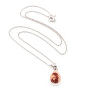 Sterling Silver Mexican Fire Opal Tear Necklace