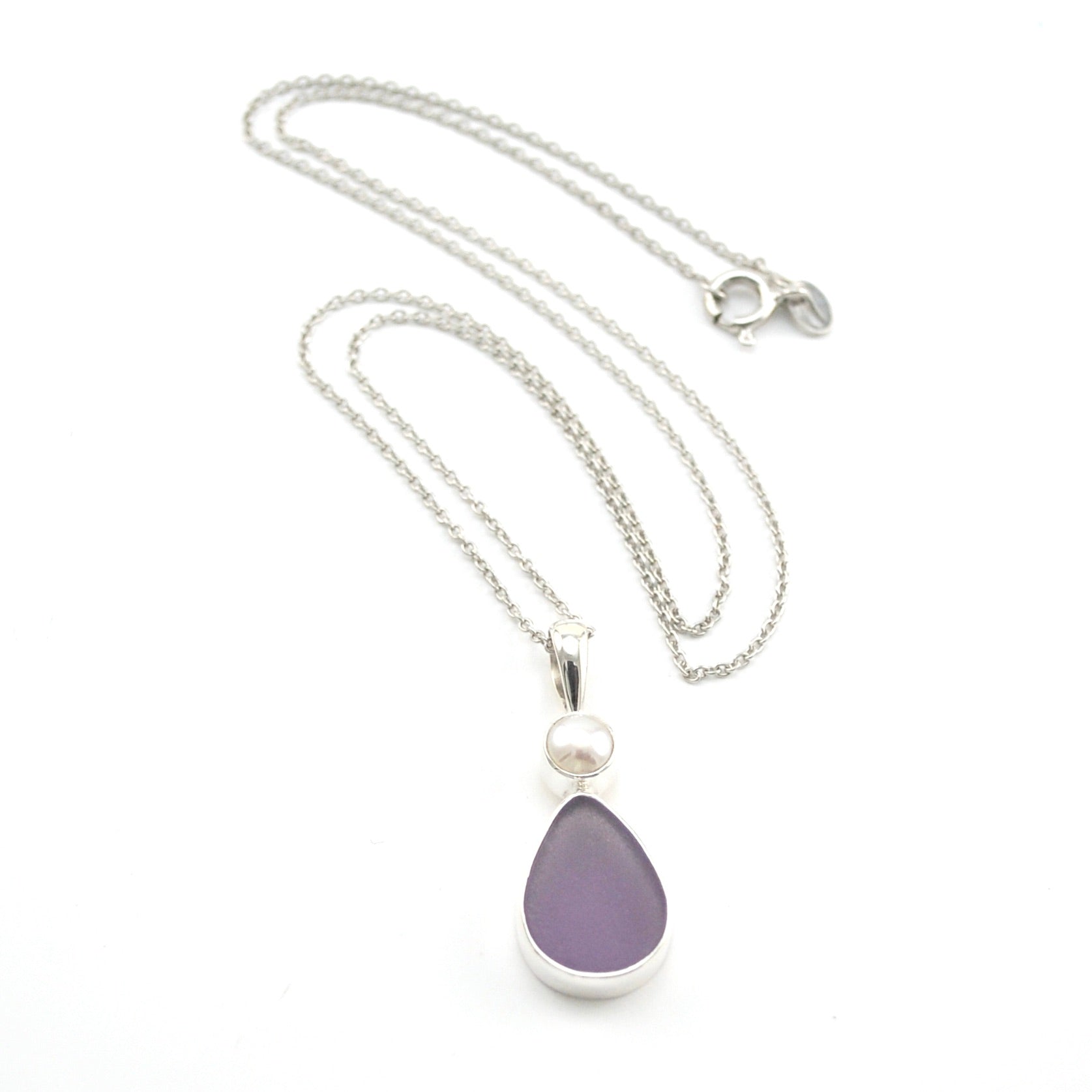 Sterling Silver Pearl & Amethyst Pendants Sterling Silver Pearl & Amethyst Pendants