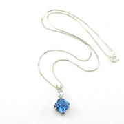 Tibetan Blue Obsidian with Aquamarine Necklace