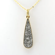 Alt View Alchemía Platinum Druzy Agate Tear Pendant