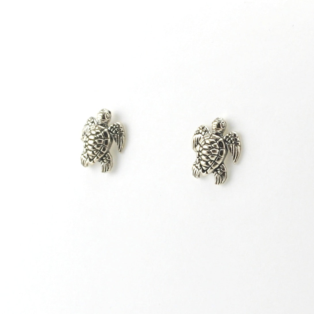 Sterling Silver Sea Turtle Stud Earrings