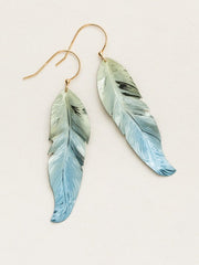 Sage Free Spirit Feather Earrings