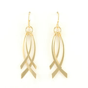 Gold Fill 4 Cross Over Dangle Earrings