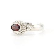 Alt View Sterling Silver Garnet 4x6mm Oval Ring