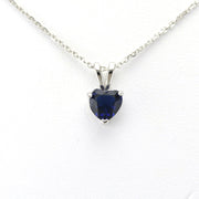 Alt View Sterling Silver Sapphire CZ Heart Necklace