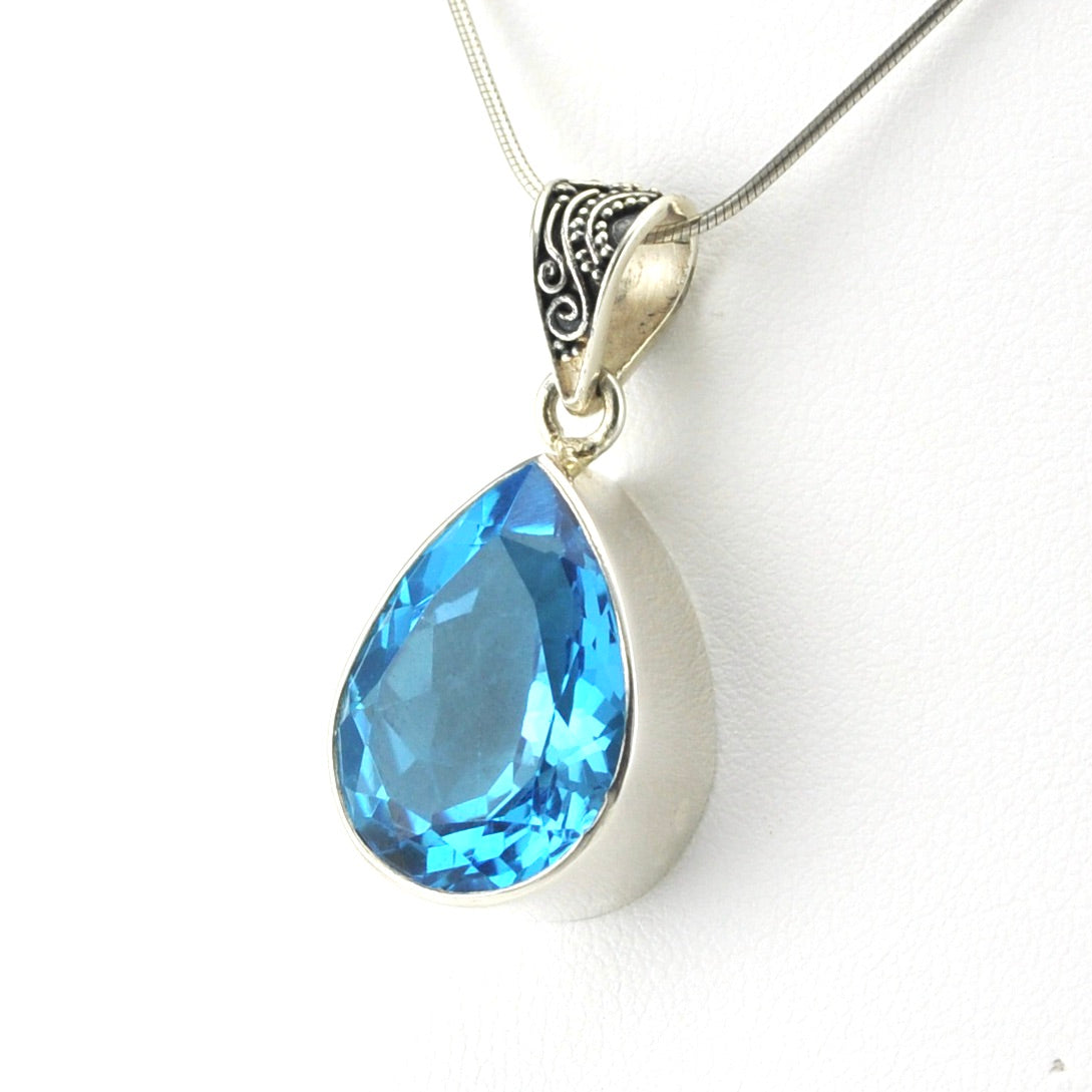 Blue Topaz Pendants 1 3/4