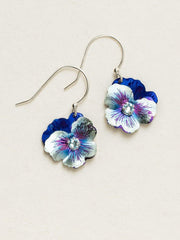 Bonnie Blue Garden Pansy Drop Earrings