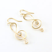Gold Fill Treble Clef CZ Earrings